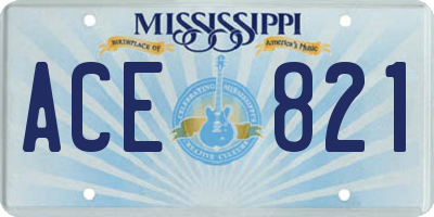 MS license plate ACE821