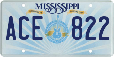 MS license plate ACE822