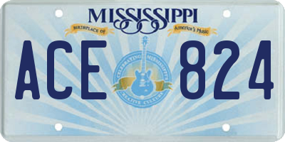 MS license plate ACE824