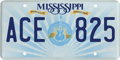 MS license plate ACE825