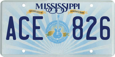 MS license plate ACE826