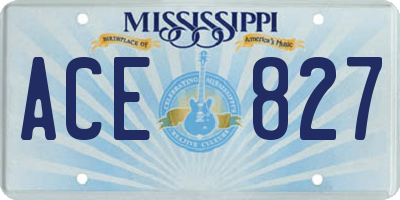 MS license plate ACE827