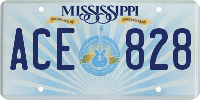 MS license plate ACE828