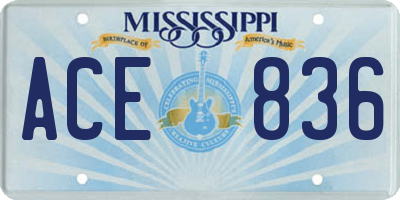 MS license plate ACE836