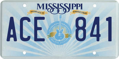 MS license plate ACE841