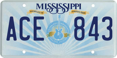 MS license plate ACE843