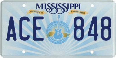 MS license plate ACE848