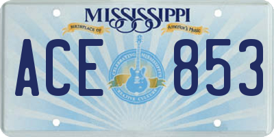 MS license plate ACE853