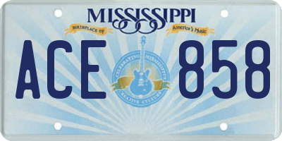 MS license plate ACE858