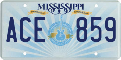 MS license plate ACE859