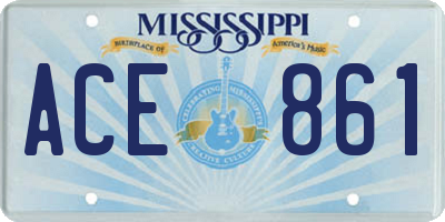 MS license plate ACE861