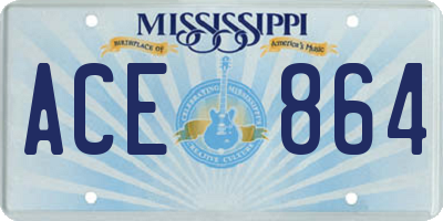 MS license plate ACE864