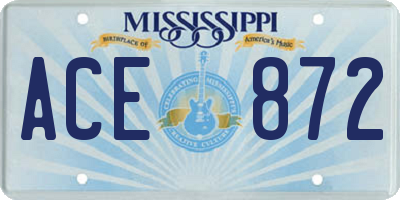 MS license plate ACE872