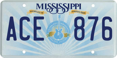 MS license plate ACE876
