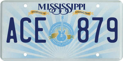 MS license plate ACE879