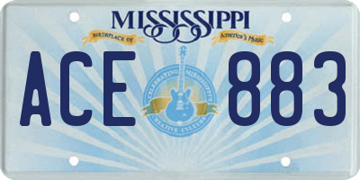 MS license plate ACE883
