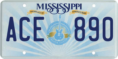 MS license plate ACE890