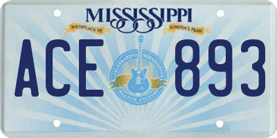 MS license plate ACE893