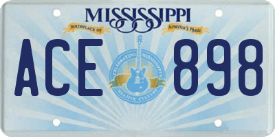 MS license plate ACE898