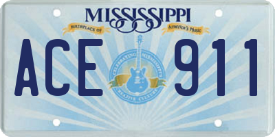 MS license plate ACE911