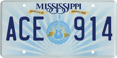 MS license plate ACE914