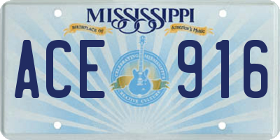 MS license plate ACE916