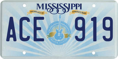 MS license plate ACE919