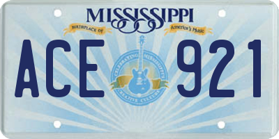 MS license plate ACE921