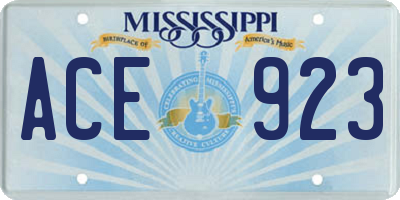 MS license plate ACE923