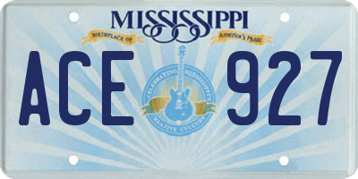 MS license plate ACE927