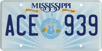 MS license plate ACE939