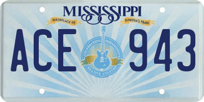 MS license plate ACE943