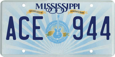 MS license plate ACE944