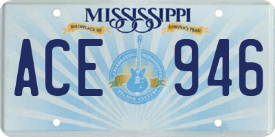 MS license plate ACE946