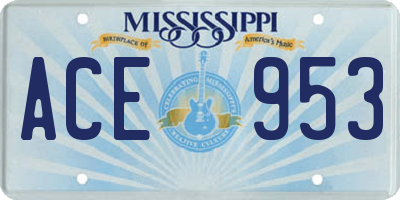 MS license plate ACE953