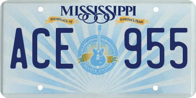 MS license plate ACE955
