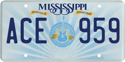 MS license plate ACE959
