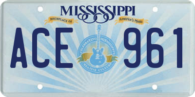 MS license plate ACE961