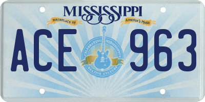 MS license plate ACE963