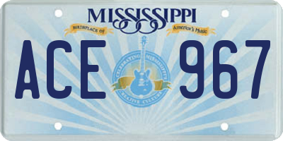 MS license plate ACE967