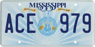 MS license plate ACE979
