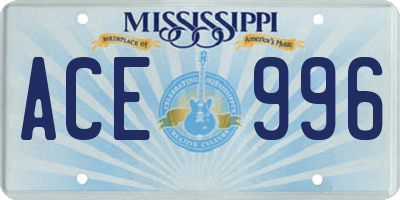 MS license plate ACE996