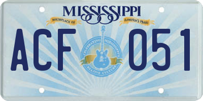MS license plate ACF051