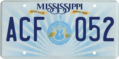 MS license plate ACF052