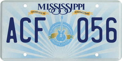 MS license plate ACF056