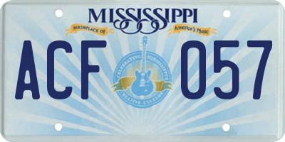 MS license plate ACF057