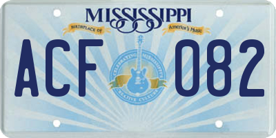 MS license plate ACF082