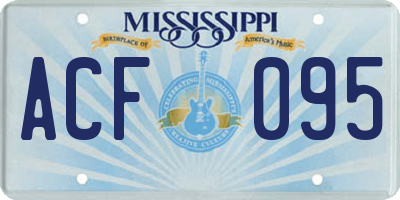 MS license plate ACF095