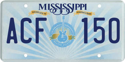 MS license plate ACF150