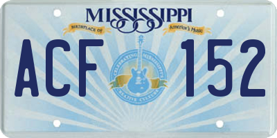 MS license plate ACF152